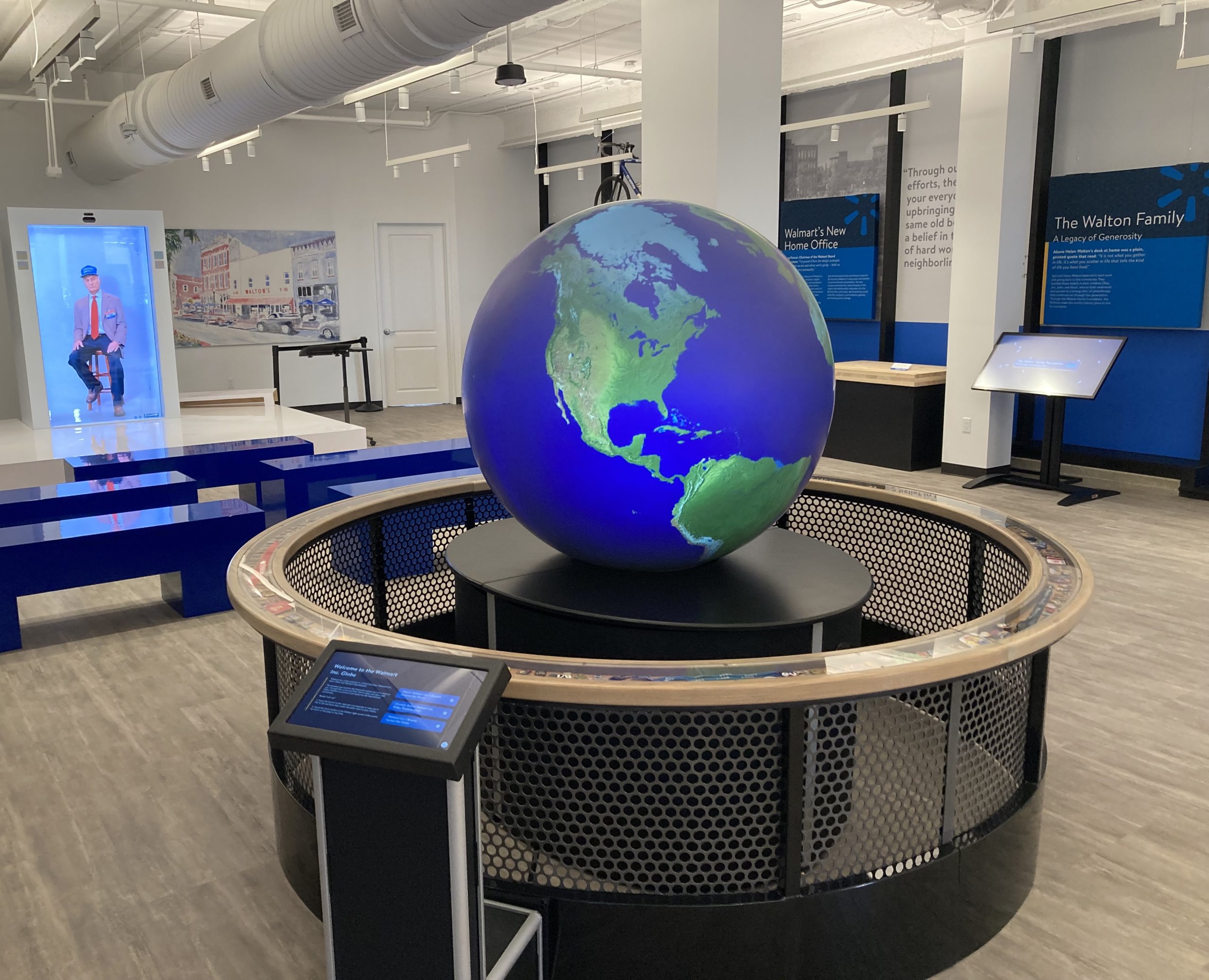 Elumenati dual-projector GeoDome Globe at Walmart Museum